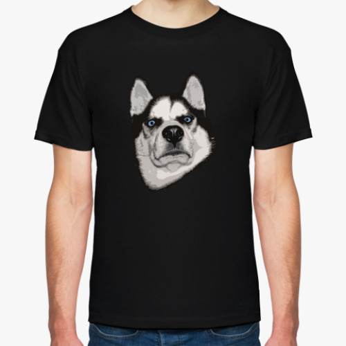 Футболка с принтом Суровый Хаски