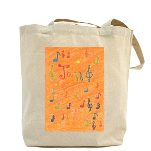 Сумка шоппер с принтом  'Джаз'
