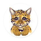 Виниловая наклейка, круг (15 х 15 см) Can&#039;t keep calm i have a bengal