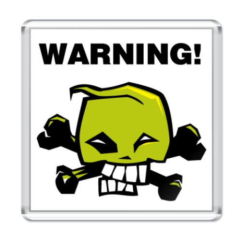 Магнит с принтом   warning2