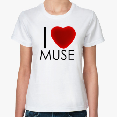 Классическая футболка с принтом ILOVEMUSE