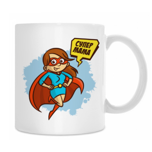 Кружка с принтом СУПЕР МАМА