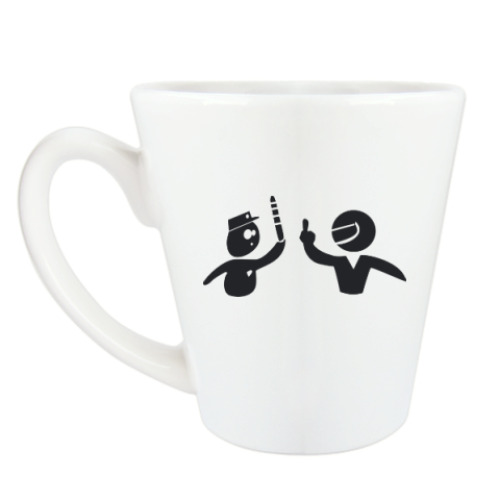 Чашка Латте с принтом ГИБДД и водитель