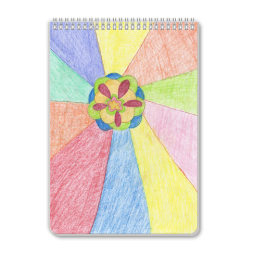 Блокнот с принтом 'Яркий цветок'