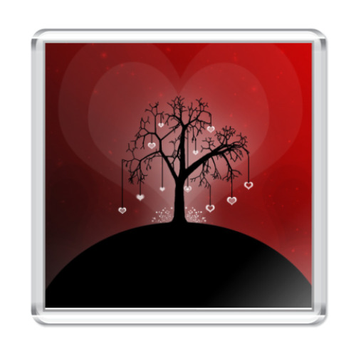 Магнит с принтом Дерево любви