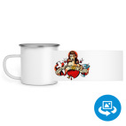 Кружка металлическая белая (круговая запечатка)