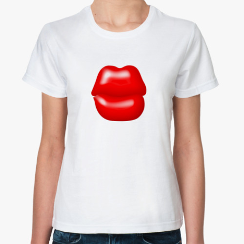 Классическая футболка с принтом Губы