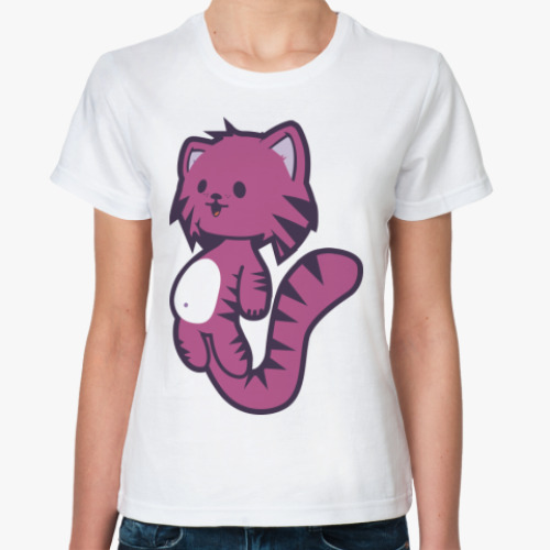 Классическая футболка Animals / Pink cat