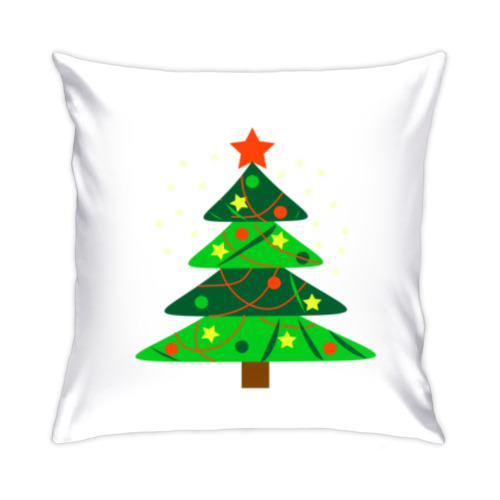 Подушка с принтом Новогодняя ёлка