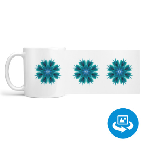 Кружка (круговая запечатка) с принтом абстрактный рисунок мандала