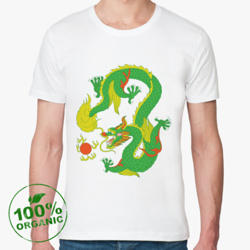 Футболка из органик-хлопка с принтом Дракон