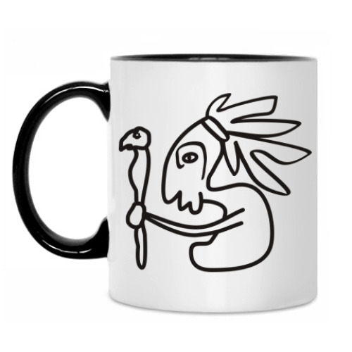 Кружка с принтом Настоящему индейцу...