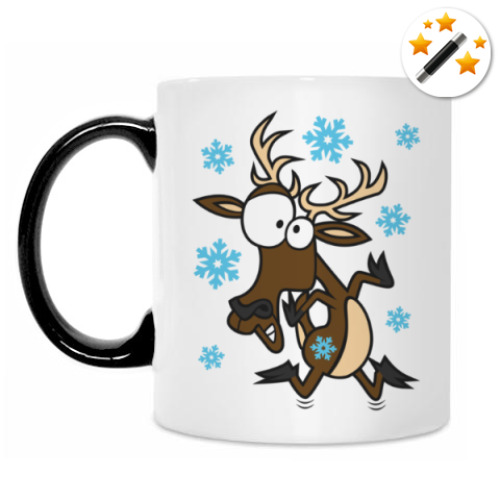 Кружка-хамелеон с принтом Олень пьяный