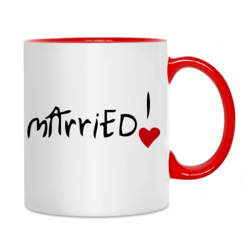 Кружка с принтом Just Married