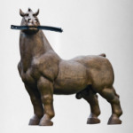 Конь жует рельсу