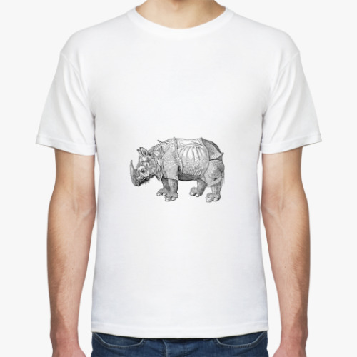 Футболка с принтом носорог