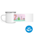 Кружка металлическая белая (круговая запечатка)