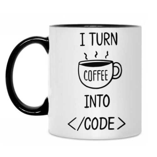 Кружка I turn coffee into code / CSS IS AWESOME