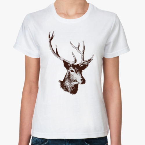 Классическая футболка с принтом Олень