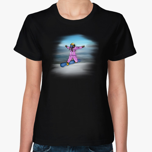 Женская футболка с принтом Сноубордист