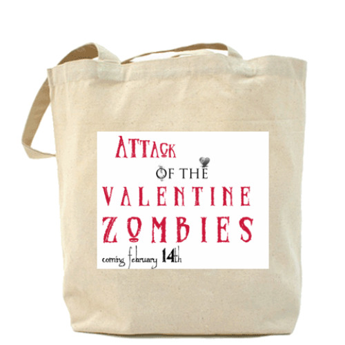 Сумка шоппер с принтом Valentine Zombies