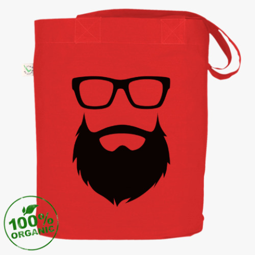 Сумка шоппер с принтом Борода