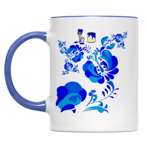 Кружка с принтом  Фрактальная гжель 3