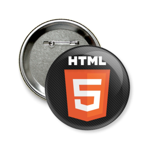 Значок 58мм с принтом HTML 5