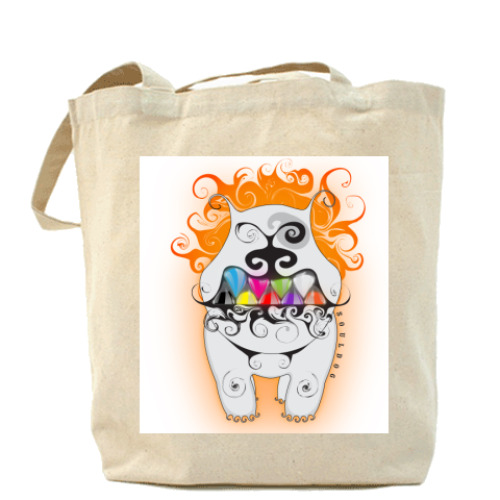 Сумка шоппер с принтом 'улыбка'