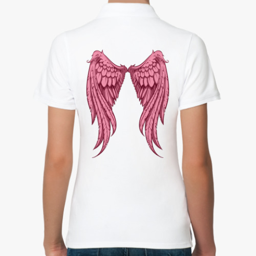 Женская рубашка поло (печать) с принтом Крылья