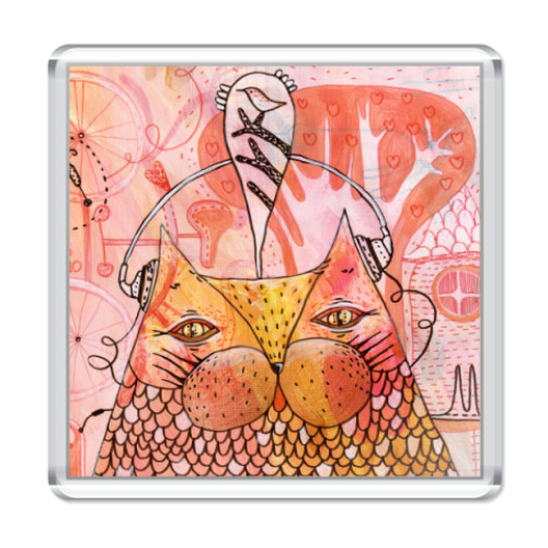 Магнит с принтом  Мартовский кот