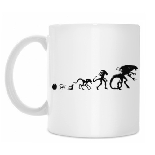 Кружка с принтом Alien evolution