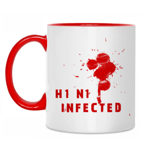 Кружка с принтом A_H1N1 Infected