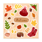 Виниловая наклейка, квадрат (15 х 15 см) Осень