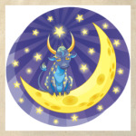 сонный лунный коров