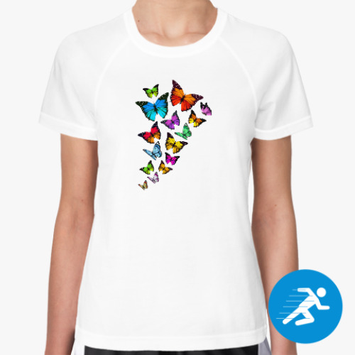 Женская спортивная футболка Бабочки