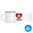 Кружка металлическая белая (круговая запечатка)