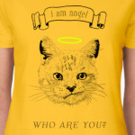 Кот ангел с нимбом над головой