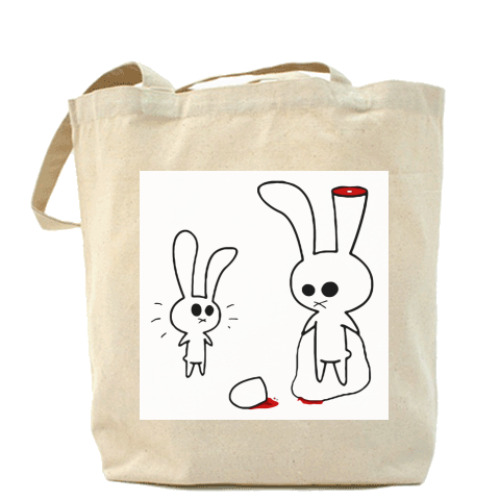 Сумка шоппер с принтом Sliced rabbit