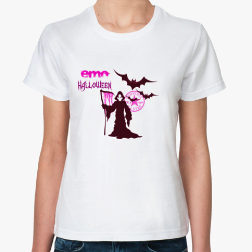 Классическая футболка с принтом EmoHalloween