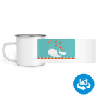 Кружка металлическая белая (круговая запечатка)