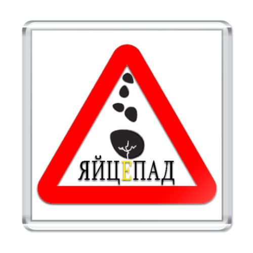 Магнит с принтом Яйцепад!