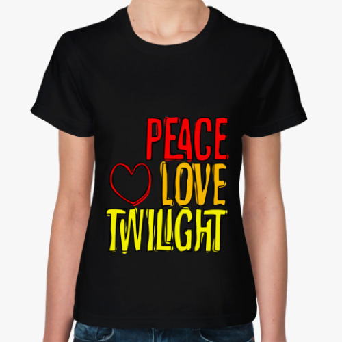 Женская футболка  Peace Love Twilight