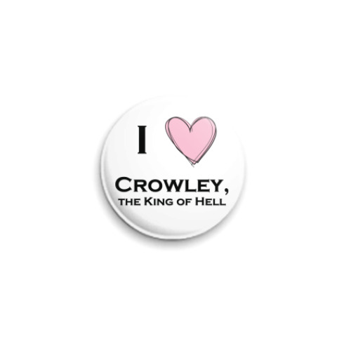 Значок 25мм I love crowley