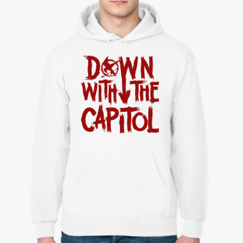 Толстовка худи с принтом Голодные Игры (Down With Capitol)