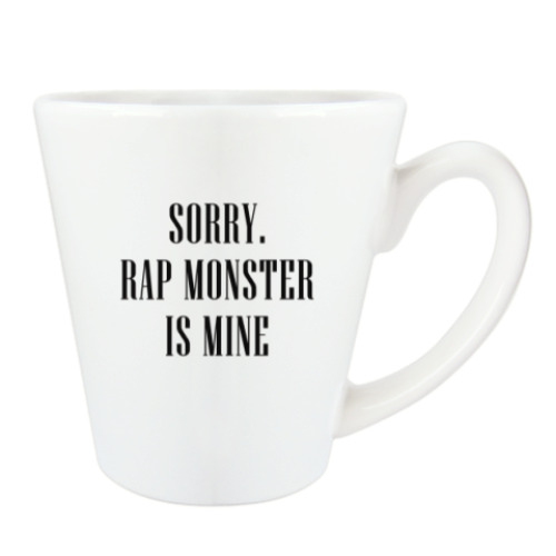 Чашка Латте с принтом Sorry. Rap Monster is mine