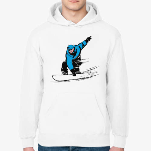 Толстовка худи с принтом Сноуборд