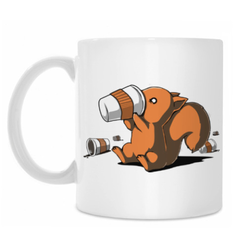 Кружка с принтом Squirrel & caffeine