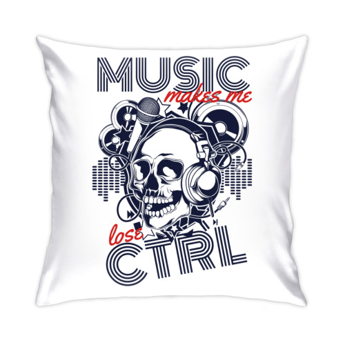 Подушка с принтом Музыка заставляет меня терять