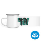 Кружка металлическая белая (круговая запечатка)